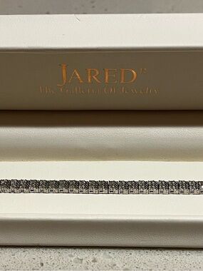 Jared Silver-Tone Tennis Bracelet with Clear Stones